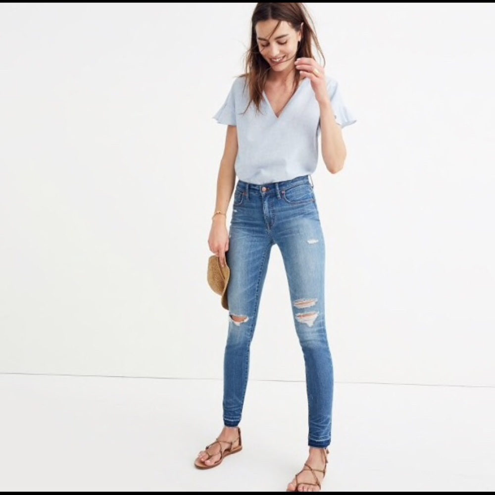 Madewell 9” skinny jeans drop hem edition